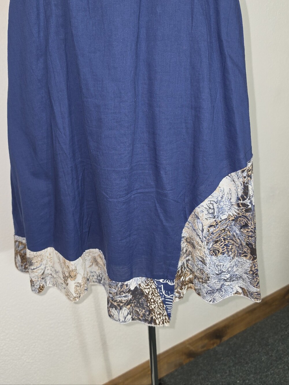 Toi Et Moi Dress Floral Embroidered Sleeveless Boho Patchwork Blue Size S - Picture 10 of 13